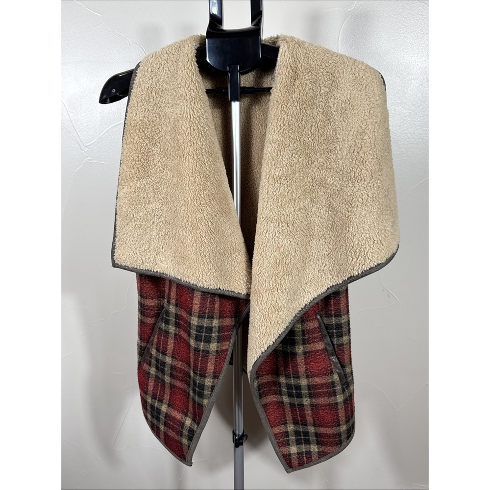 Jodifl Faux‎ Fur And Plaid Vest Size Small